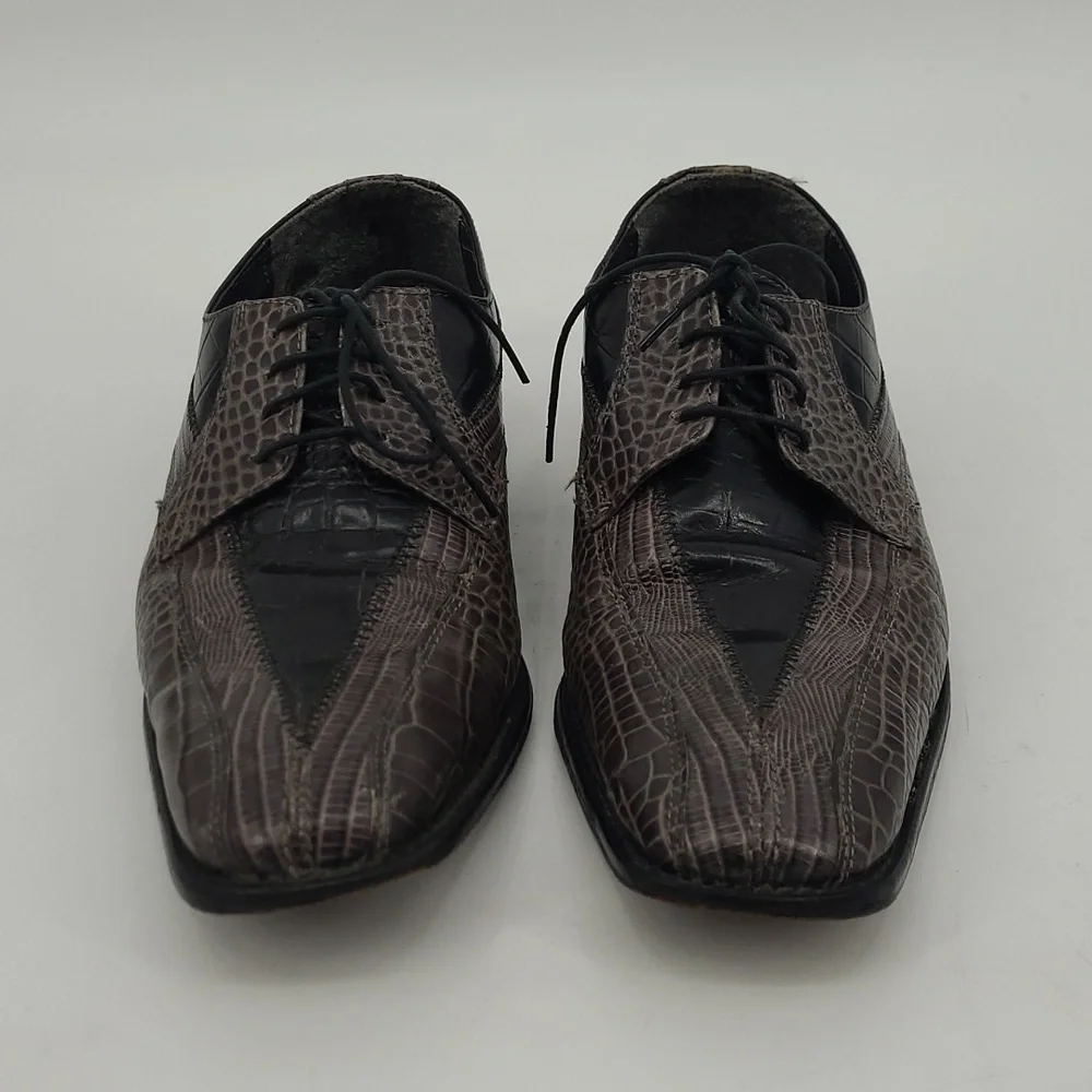 Vintage‎ Stacy Adams Croc Lace Up Loafers Men's Size 10